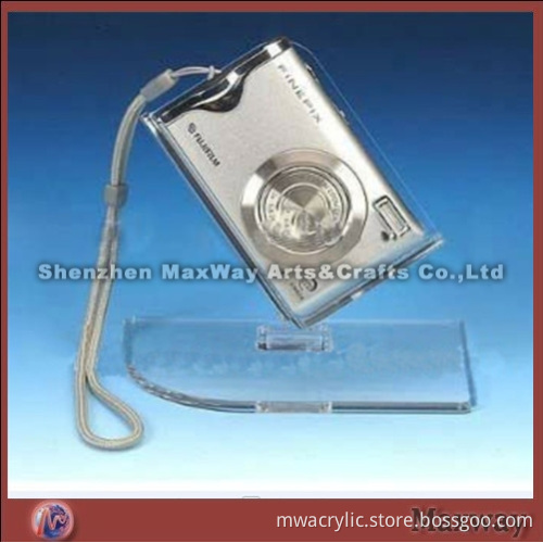 Slant crystal/clear Acrylic camera/mobilephone display holder/shelf